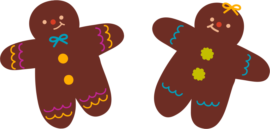 Two Adorable Gingerbread People