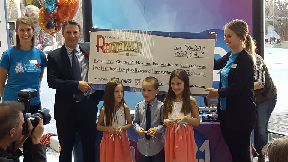 Final cheque presentation at the 14th Annual Children's Hospital Radiothon